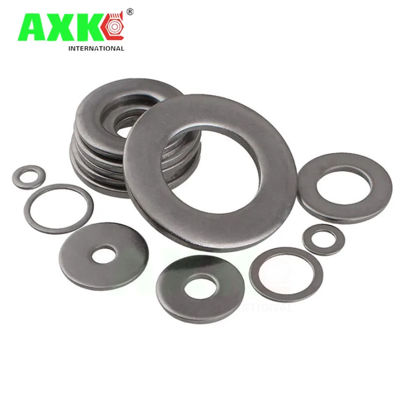 AXK Flat Washer M2 M2.5 M3 M4 M5 M6 M8 M10 M12 M14 M16 304 Stainless Steel Meson Washers Plain Washer Gaskets Spacer Shim