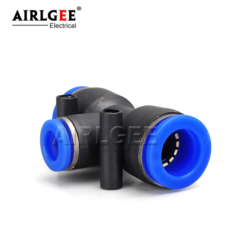 PEG T Type Hose Fittings 3 Way Plastic Tee Tube Connector 4/6/8/10/12mm Pneumatic Quick One Touch Straight Push-In Fitting