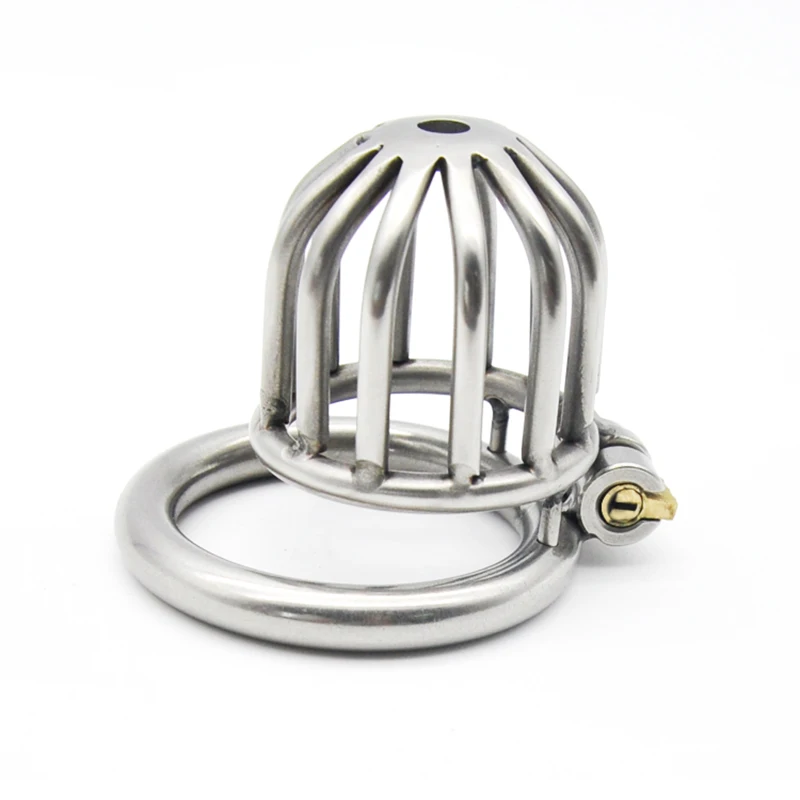 CHASTE BIRD Male New Metal 304 Stainless Steel Cock Small Cage Penis Belt Chastity Device Magic Lock BDSM Sex Toy A259