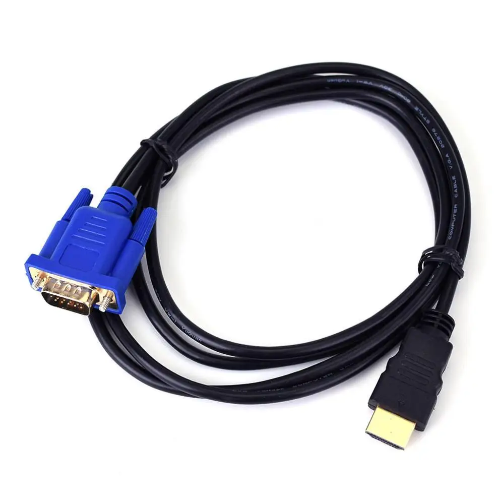 1.8M HDM-CompatibleI to VGA Cable HD 1080P HDMI Male to VGA Male Video Converter Adapter for PC Laptop S10 HDTV to VGA Cable