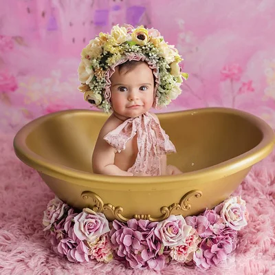 Newborn Phootgraphy Props Flower Baby Hat Baby Headwear Infant Headdress Colorful Baby Cap The Hundred Day Shoot Accessories