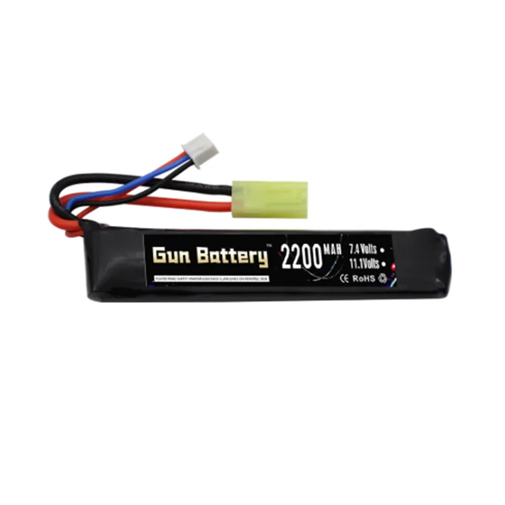 7.4v 2200mAh Lipo Battery for Water Gun 2S 7.4V Battery T/tamiya for Mini Airsoft BB Air Pistol Electric Toys Guns Parts 1-10PCS