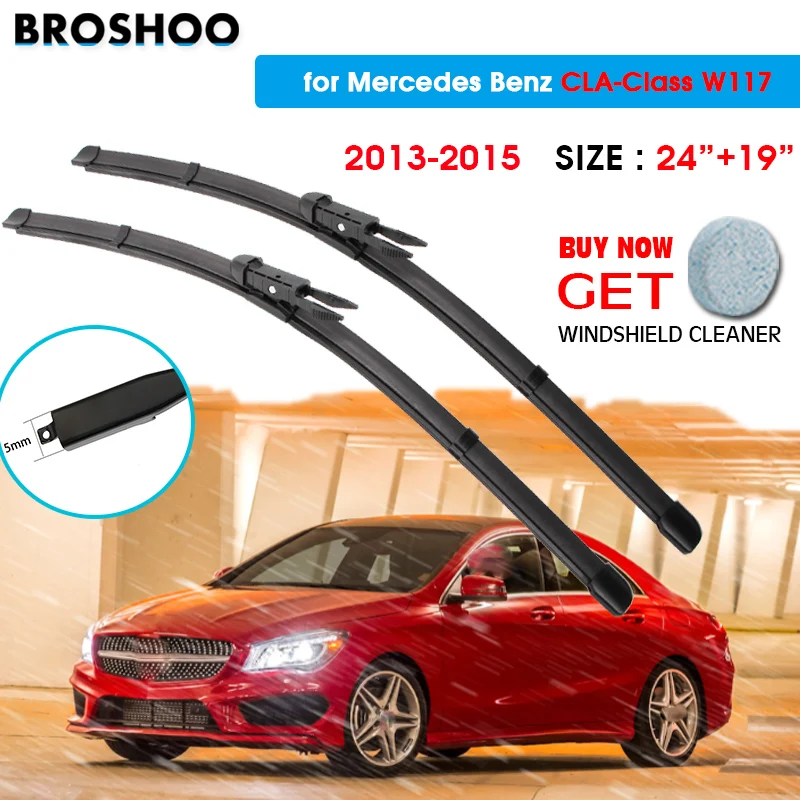 

Car Wiper Blade For Mercedes CLA-Class W117 24"+19" 2013-2015 Auto Windscreen Windshield Wipers Blades Window Fit Pinch Tab Arm