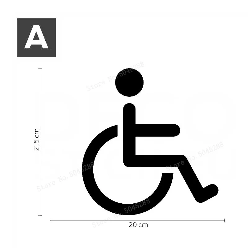 Handicap Bathroom Sign Restroom Toilet Door Decals WC Vinyl Stickers WC Sign Vinyl Wall Decals Handicap Symbol Wallpaper LL1079