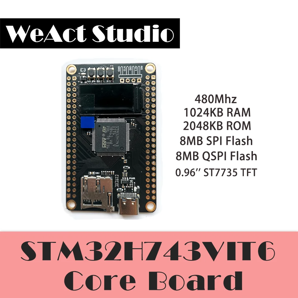 

WeAct STM32H743 STM32H743VIT6 STM32H7 STM32 Demo Board Core Board