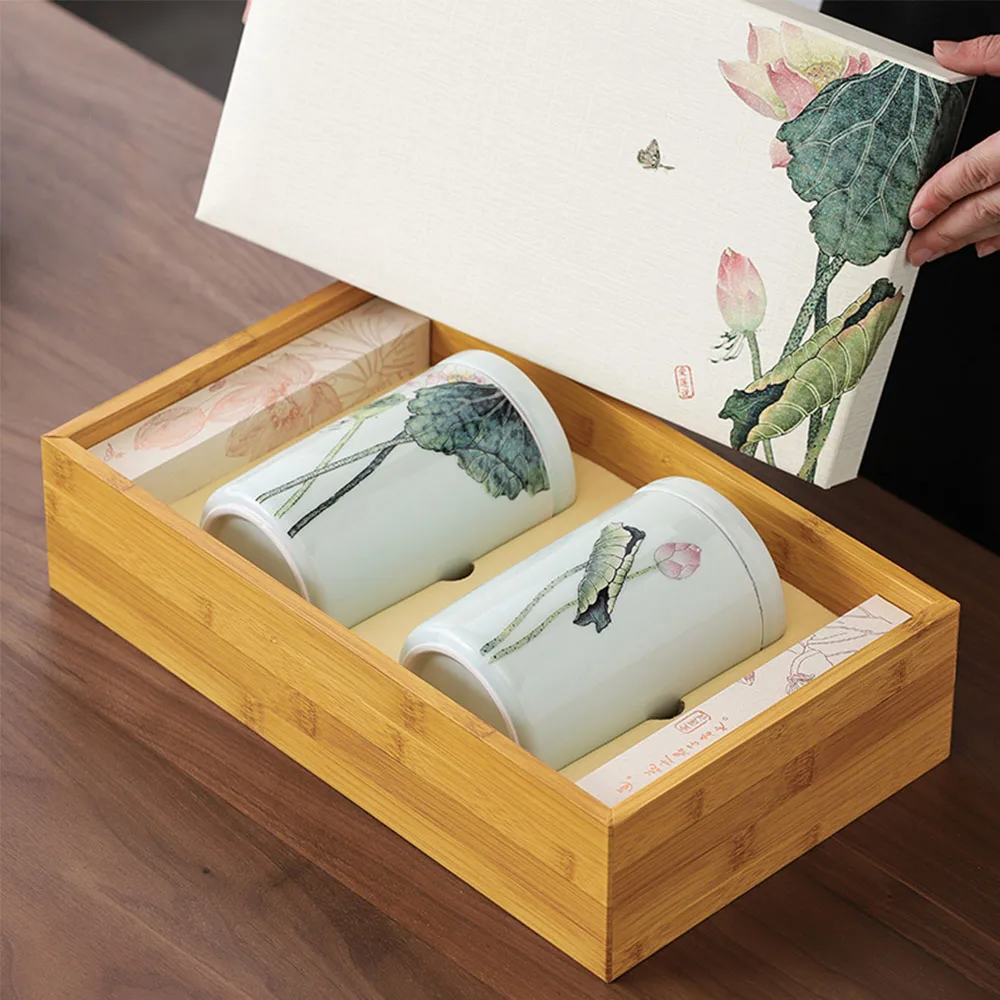 

Chinese Style Living Room Tea Box Jar Storage Holder Cookies Candies Cans Teaware Tea Caddies Ceramic Containers Organizer Gifts