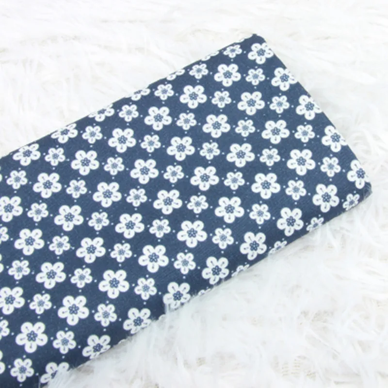 Plain Cotton Fabric with Japanese Geometric Print, Handmade DIY Bag Garment Dress Cloth, 100% Cotton, CR-1019