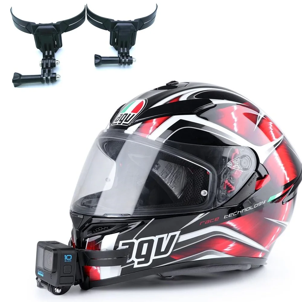 اكسسوارات ل Gopro بطل 9 87 6 5 دراجة نارية خوذة الجبهة الذقن الثابتة جبل قوس محول ل Akaso V50 EKEN H9R SJCAM Sj4000