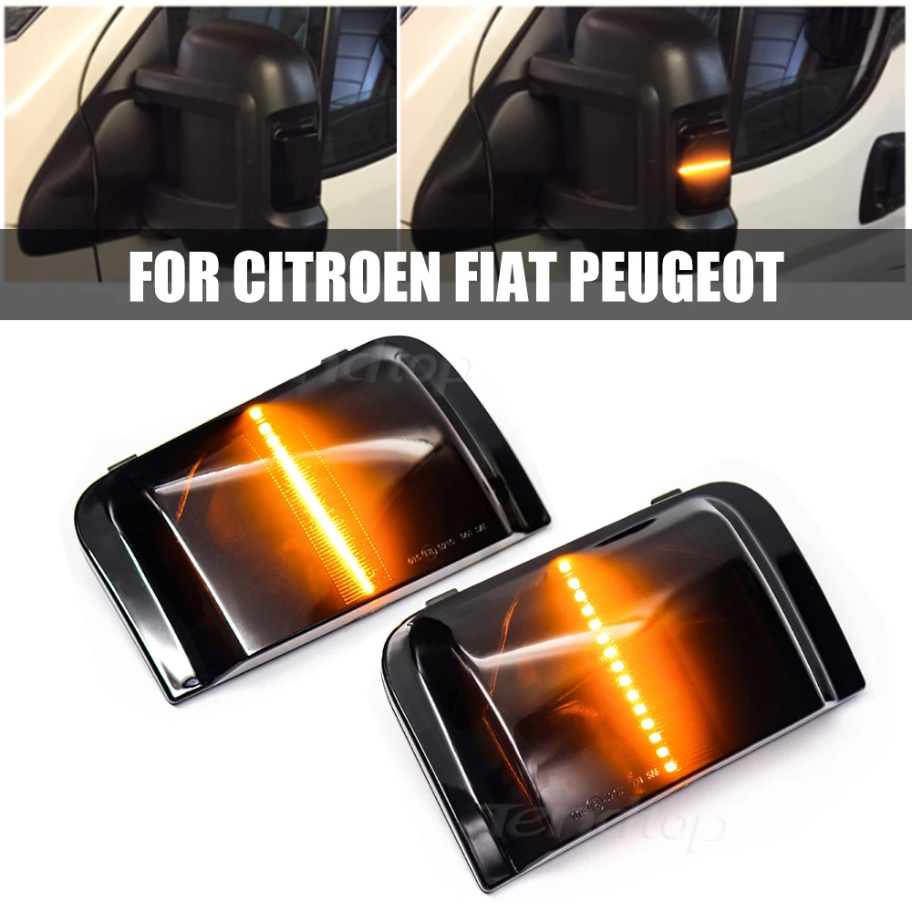 2pcs Dynamic Blinker For Peugeot Boxer 2006-2019 Flashing LED Turn Signal For Fiat Ducato Citroen Jumper Relay Side Mirror Light