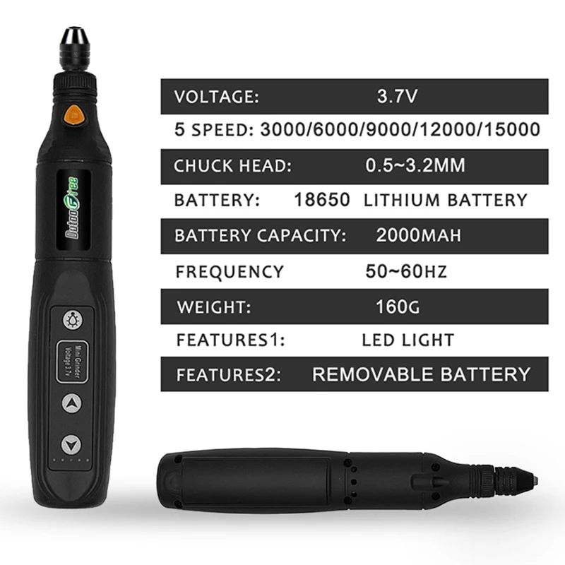5 Speed USB Wireless Engraving Pen Rechargeable Removable Battery Engraving Woodworking LED Rotary Tool Dremel Engraver Gift Box