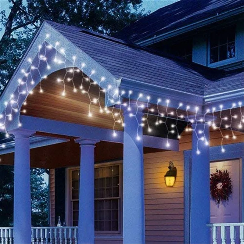 Ghiacciolo Luci Tenda Esterna Coperta Ghirlanda di 3.5M di Larghezza 0.3/0.4/0.5M Onda Strugge Giardino Gronda di Illuminazione di Festa Di Natale Decori