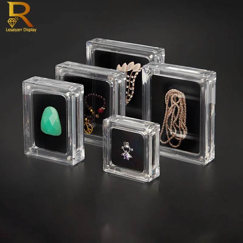 

Creative Transparent Jewelry Display Box Necklace Pendant Case Acrylic Showing Case Holder Jewelry Gift Box Trinket Box