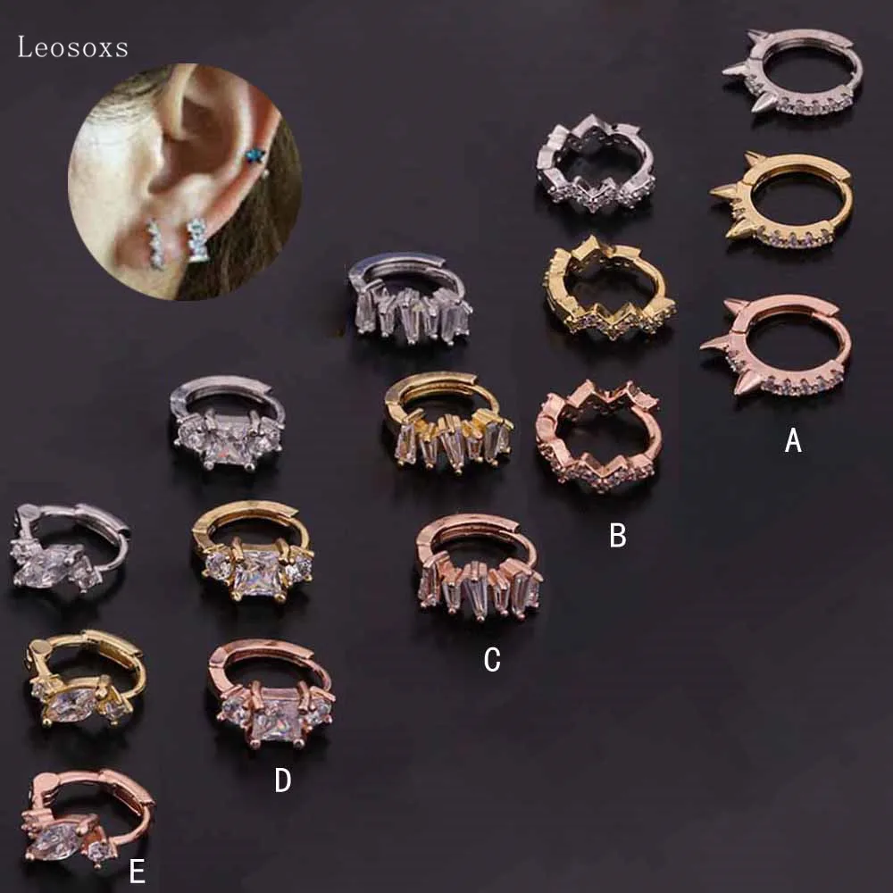 

Leosoxs 2pcs New Sweet Zircon Round Earrings, Exquisite Body Piercing Jewelry