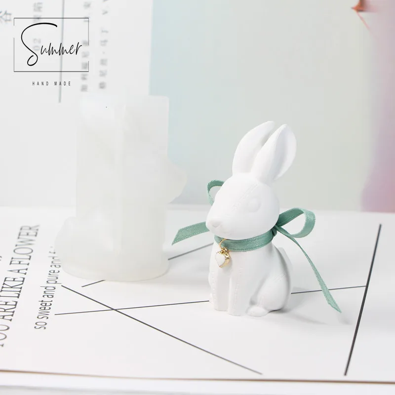 Aroma Diffuser Gypsum 3d Bunny Rabbit Silicone Mold DIY Handmade Epoxy Resin Molds Easter Silicone Mold