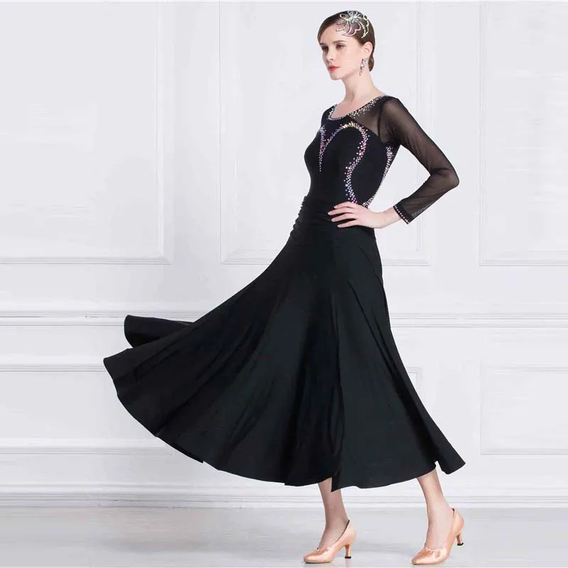 M-18212 Neue Ankunft Internationalen Standard Ballroom Dance Kleid Flamenco Ballsaal Praxis Tanz Kleid Für Verkauf