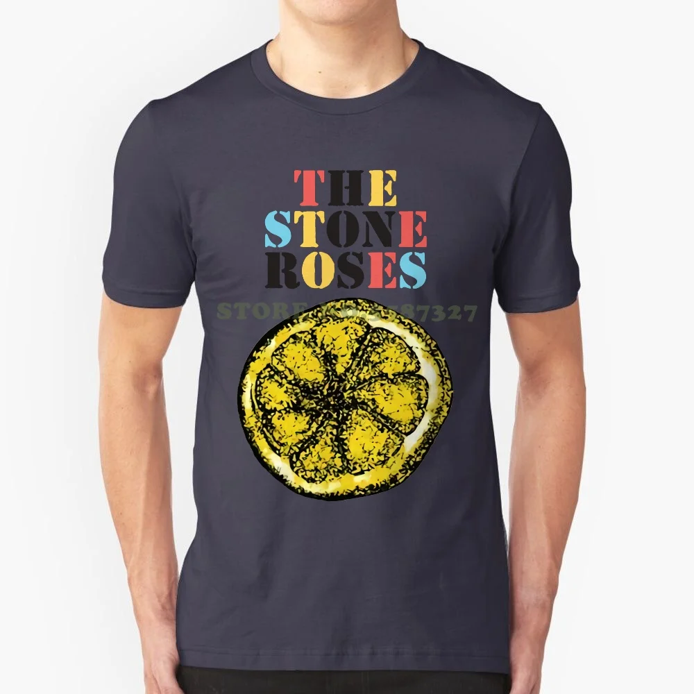 The Stone Roses 'lemon Multicolour' T Shirt-New & Official! 100% Cotton Black O-Neck