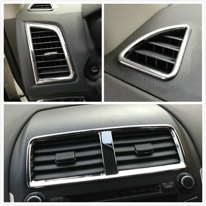 For Mitsubishi Outlander Sport ASX RVR 2013-2023 Chrome A/C Air Outlet Vent Frame Stickers Cover Trim Car Styling