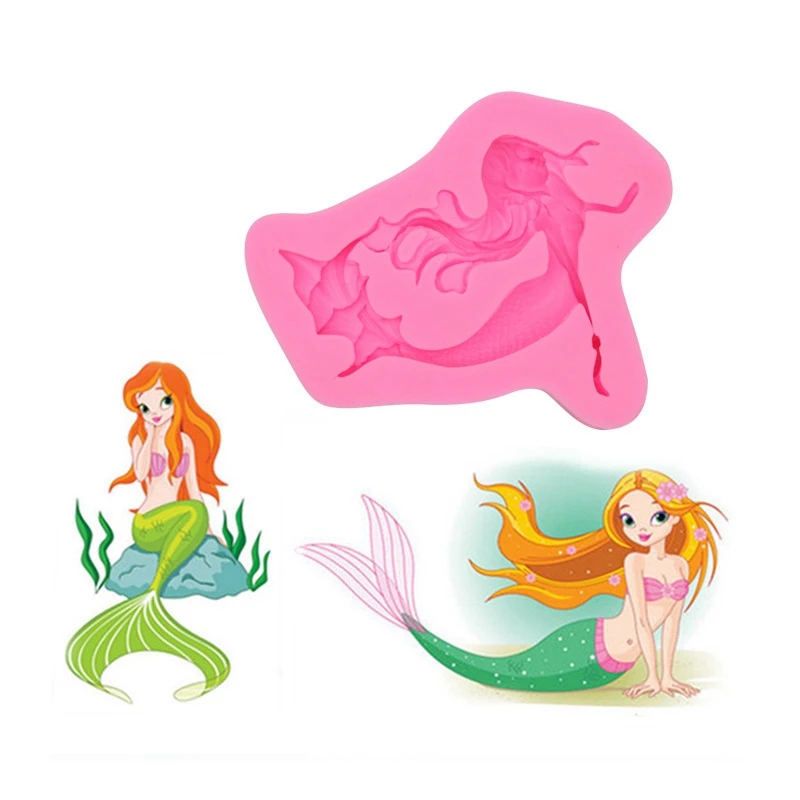 Silicone  Mold Shell Starfish Conch Shape Fish Mermaid Tail Fondant Decorating For DIY  Lollipop Jelly and Candy Molds