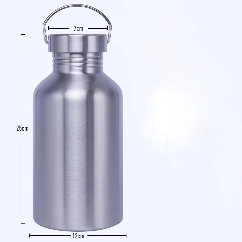 2000ML Stainless Steel Drinking Water Bottle Cycling Camping Hiking Silver Outdoor Travel Quality Portable Sports Drink Bottle