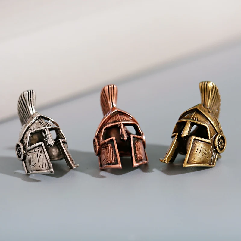 3 PCS\Lot Fashion Spartan Helmet Bead Antique Copper For Making Bracelet Necklace Keychain Or DIY Lanyard Making