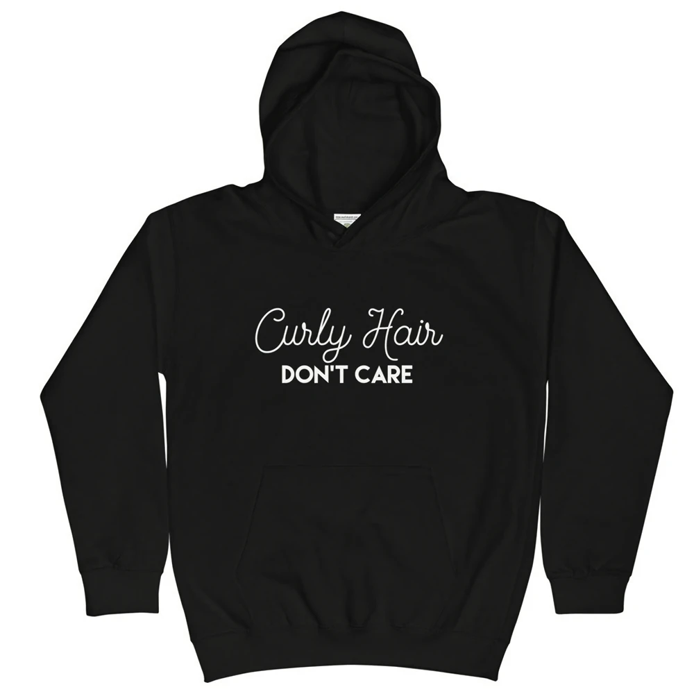 

Curly Hair Don't Care Kids Youth Hoodie Sweatshirt Spring Fashion Thick Top