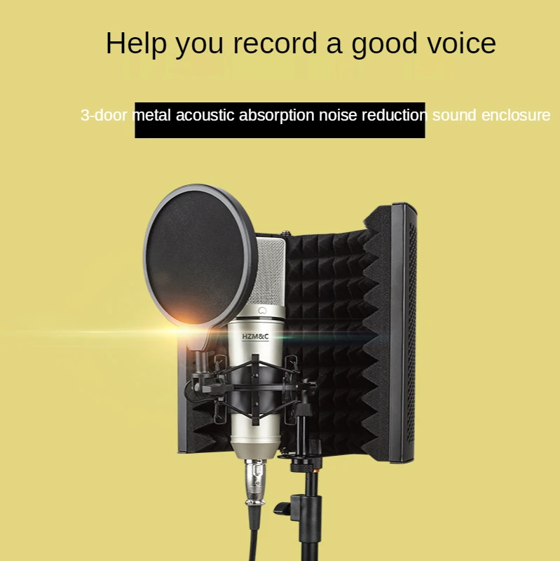 Adjustable Microphone Isolation Shield Cover Wind Screen Pop Filter Foldable For Studio Mic Recording Soundproofing view 6
