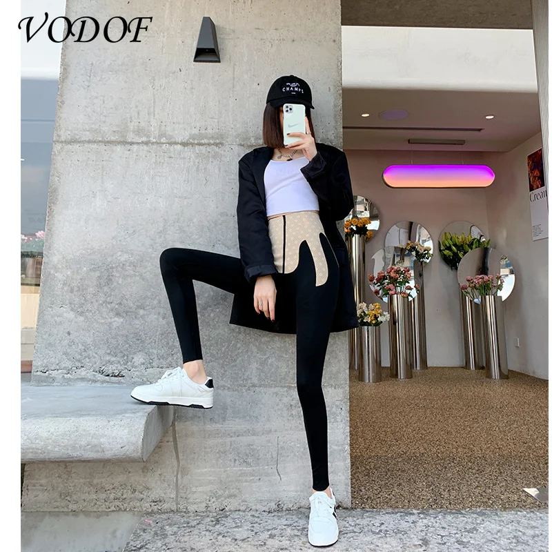 VODOF 2021สูงเอวยืดข้อเท้า-Lift โพลีเอสเตอร์ Tights กางเกงโยคะกางเกงขาสั้นสตรีสูงเอวออกกำลังกายผู้หญิง tights