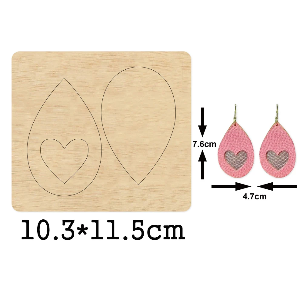 Water Drop Dangle Earrings Cutting Wood Dies 2020 New Die Cut&Wooden Dies Suitable for Common Die Cutting Machines on the Market