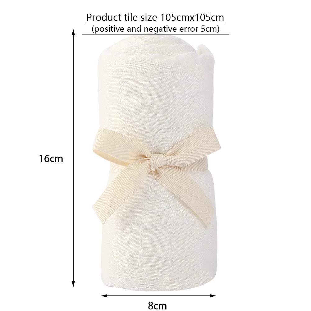 Solid Bamboo Cotton Baby Receiving Blanket Infant Kids Swaddle Wrap Bath Sleeping Warm Quilt Bed Cover Muslin Boy Girl Blankets