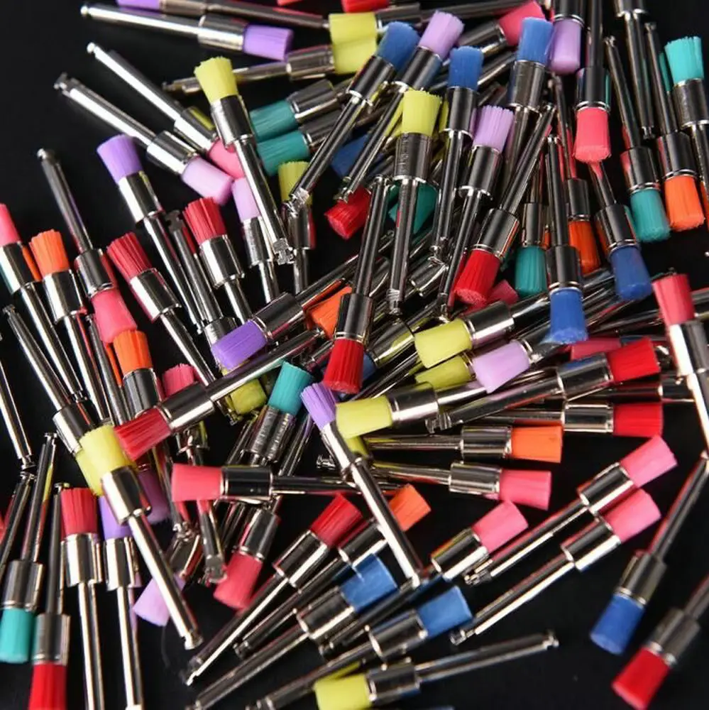 

Стоматологические полировочные щетки-полировщики одноразовые, с креплением на защелку, разные цвета, для удаления налета и полировки