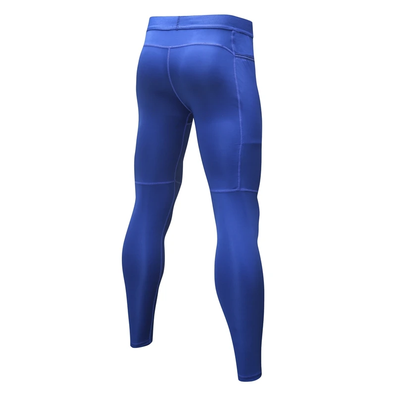 Compression Tights Mens Running Legging Gym Training Joggings Sportswear Sports Pants with Pocket Skinny Trousers Soccer Pants