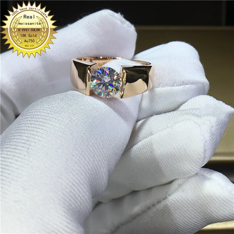 

18K кольцо goldr 1ct D VVS moissanite обручальное кольцо и свадебные ювелирные изделия с сертификатом