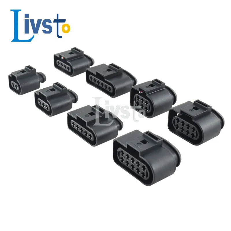 1 Set 2 3 4 5 6 6 8 10 Pin Way Automotive Ignition Coil Electrical Wire Connector Socke 3.5 MM Female Plug for A4 A6 VW Passat