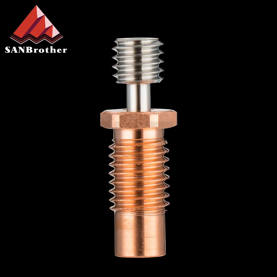 E3D V6 hotend All-Metal Throat V6-TCrazy Heat Break Titanium & Copper 3D Printer Nozzle For 1.75mm E3D V6 HOTEND Heater Block