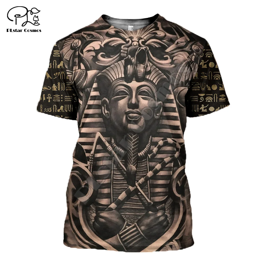 PLstar Cosmos Horus Egyptian God Egyptian Symbol Pharaoh Anubis NewFashion 3DPrint Unisex Shorts Sleeves T-shirts Men/Women  s-3