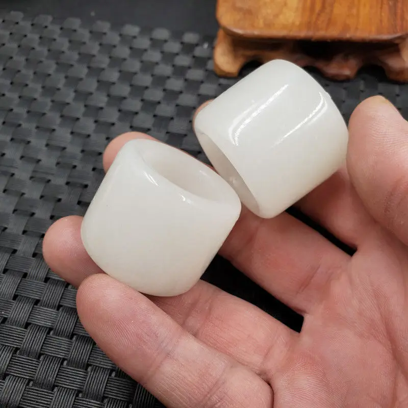 Natural White Jade Wide Rings Men Women Fine Jewelry Genuine Certified Jades Stone Ring Fashion Accessories Jewellery Gifts Male