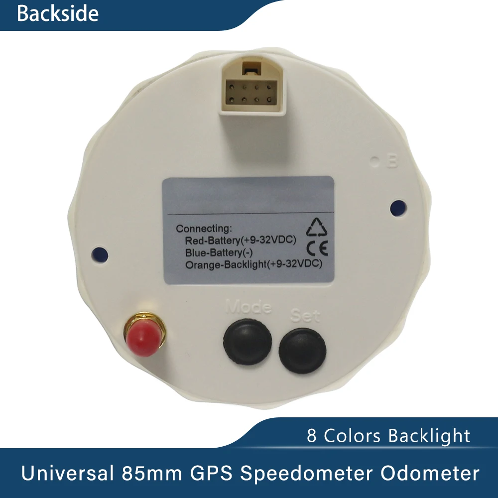 ELING 85 مللي متر نظام تحديد المواقع عداد السرعة 0-35 عقدة 0-70 عقدة مقياس السرعة عداد المسافات شاشة الكريستال السائل مقاوم للماء 8 ألوان الخلفية للسفن اليخوت