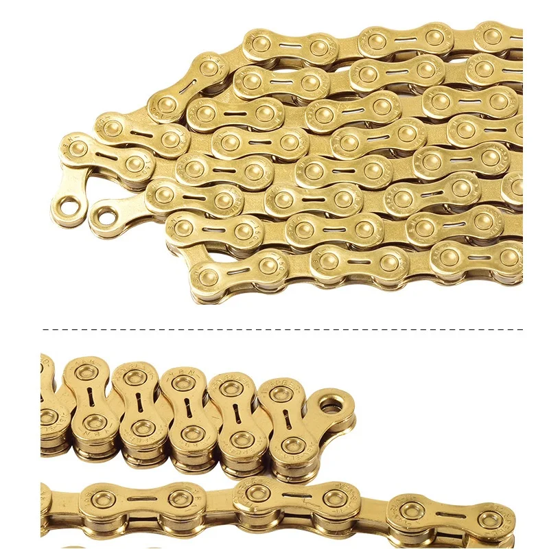 YBN X10SL MTB Road 10 Speed Bike Chain 10S 20S 30S SLR Bicycle Chain Hollow Golden Gold Chain for Shimano SRAM 116L/chain bike