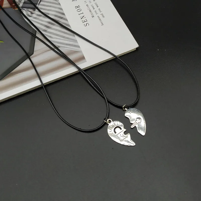 2 PCS Best Friends Necklace Jewelry Yin Yang Tai Chi Pendant Couples Paired Necklaces&Pendants Unisex Lovers Valentine\'s Gift