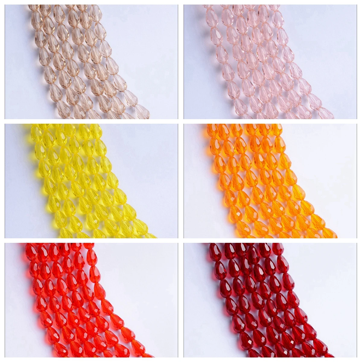 Teardrop Faceted Crystal Glass 5x3mm 8x6mm 12x8mm 15x10mm Loose Beads Lot For Jewelry Making DIY Earring Findings