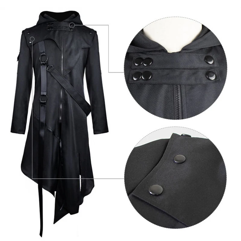 Halloween Kostüme Für Männer Gothic Lange Jacke Dämon Hunter Cosplay Tod König Arzt Schnabel Pest Anime Kleidung Karneval