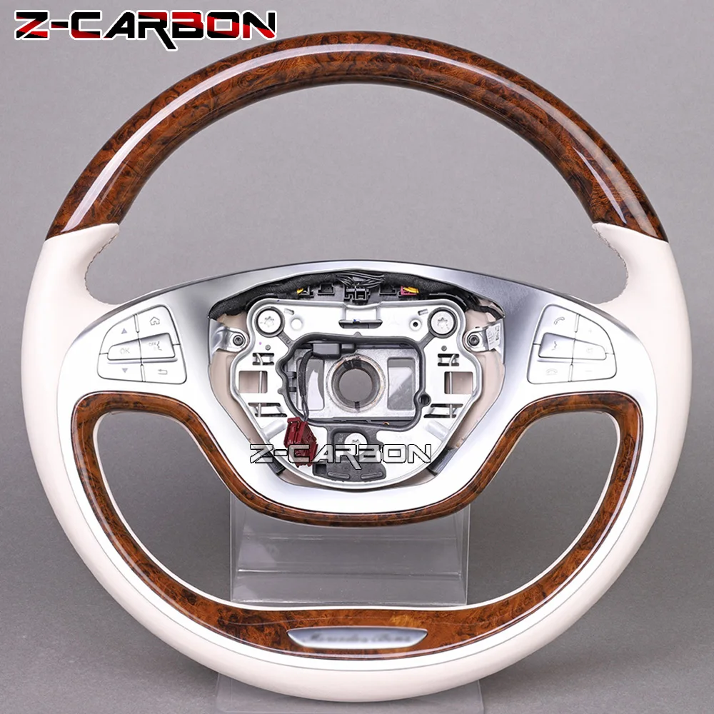 

Steering Wheel Fit For Benz S 500 Plug / S 500 e/S 500 e L 2014-2017 Wooden Smooth Leather