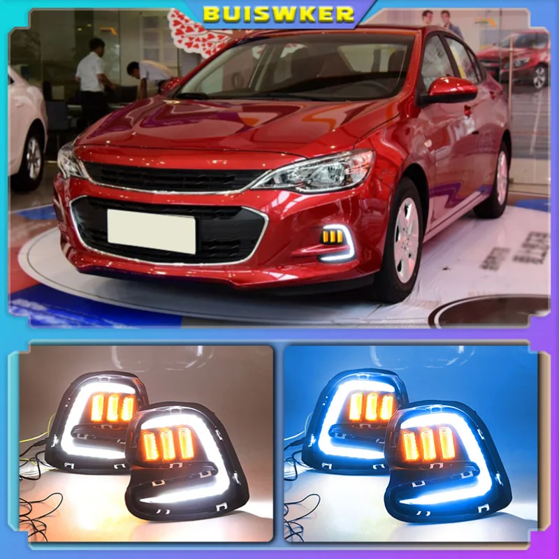1 Set LED Daytime Running Lights Turn Signal Fog Lamp Cover DRL For Chevrolet Cavalier 2016 2017 2018 2019