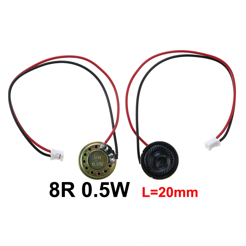 Minialtavoz ultradelgado con cable P2.0 Termina, altavoz de 8 Ohm, 8R, 0,5 W, diámetro de 20mm, 23mm, 28mm, 30mm, 36mm, 40mm, 50mm, 57mm