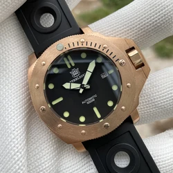 Steeldive Mens Diver Watches Male 47mm Bronze Automatic Wristwatch Military Dive 1000M Water Resistant C3 Luminous Sapphire NH35