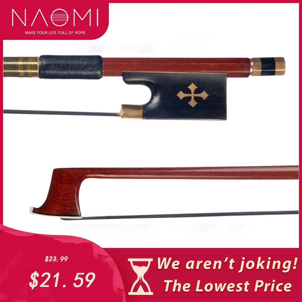 

NAOMI Advanced 4/4 Violin/Fiddle Bow IPE Wood AA Grade Black Horsehair Ebony Frog Exquisite Pattern Inlay 4/4