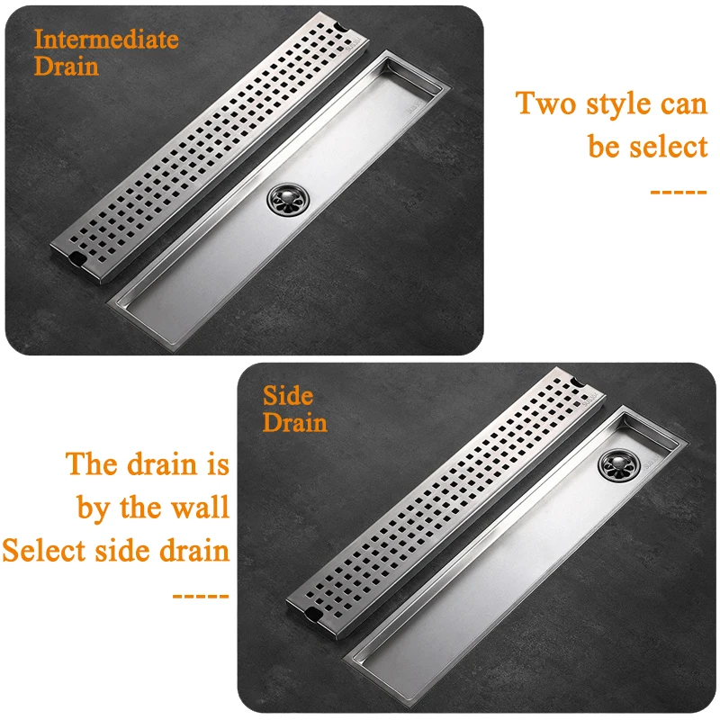 Imagem -02 - Dreno de Assoalho Anti Odor Longo Drenagem Linear Dreno Capa para wc Banheiro Chuveiro do Hotel Dreno Piso 304 Aço Inoxidável