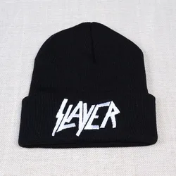 New SLAYER rock cap uomo donna Warm winter 100% cotone lavorato a maglia cappello ricamo lettera Style Hip Hop Skullies berretti berretto da sci