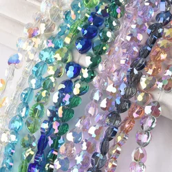 20pcs 8mm 10mm Shiny Colorful Heart Faceted Crystal Glass Loose Craft Beads for Jewelry Making DIY Crafts Findings