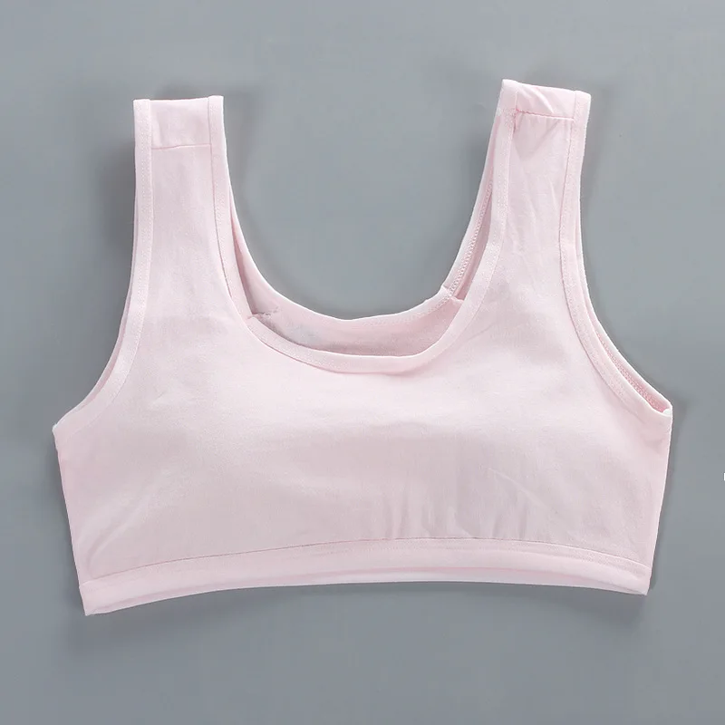 8-18years Teen Girls Training Bras Puberty Wireless Elastic Bra Cotton Sport Tank Tops Underwear KF026 Dropshipping